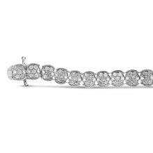 Load image into Gallery viewer, .925 Sterling Silver 2.0 Cttw Diamond Cluster Link Bracelet (I-J Color, I2-I3 Clarity) - Size 7.25"
