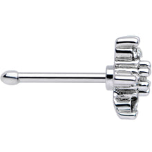 Load image into Gallery viewer, 20G 1/4 Clear CZ Gem Snowflake Christmas Nose Bone
