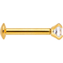 Load image into Gallery viewer, 16G 5/16 CZ Gem Gold PVD 3mm Threadless Push In Labret Tragus
