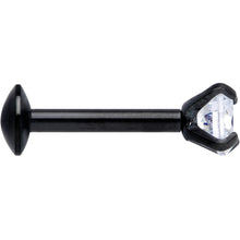 Load image into Gallery viewer, 18G 1/4 CZ Gem Black 3mm Threadless Push In Labret Tragus
