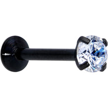 Load image into Gallery viewer, 18G 5/16 CZ Gem Black 3mm Threadless Push In Labret Tragus
