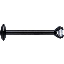 Load image into Gallery viewer, 20G 5/16 CZ Gem Black 2mm Threadless Push In Labret Tragus
