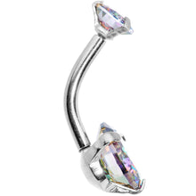 Load image into Gallery viewer, Vitrail CZ Gem Duo Internally Threaded Belly Ring
