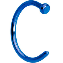 Load image into Gallery viewer, 18G 5/16 Blue PVD Implant Grade Titanium Disc Nose Hoop
