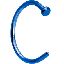 Load image into Gallery viewer, 18G 3/8 Blue PVD Implant Grade Titanium Disc Nose Hoop
