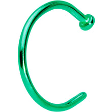 Load image into Gallery viewer, 18G 3/8 Green PVD Implant Grade Titanium Disc Nose Hoop
