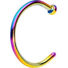 Load image into Gallery viewer, 18G 3/8 Rainbow PVD Implant Grade Titanium Disc Nose Hoop
