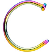 Load image into Gallery viewer, 18G 3/8 Rainbow PVD Implant Grade Titanium Disc Nose Hoop
