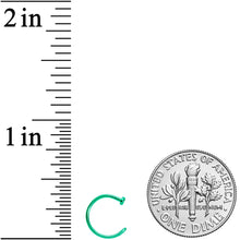 Load image into Gallery viewer, 20G 5/16 Green PVD Implant Grade Titanium Disc Nose Hoop
