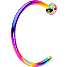 Load image into Gallery viewer, 20G 5/16 Rainbow PVD Implant Grade Titanium Disc Nose Hoop
