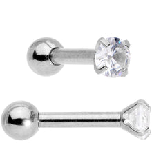 Load image into Gallery viewer, Clear CZ Gem Segment Ring Cartilage Industrial Set of 3
