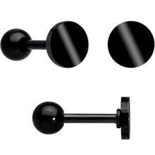 Load image into Gallery viewer, 18G Clear CZ Gem Black Heart Cartilage Tragus Set of 8
