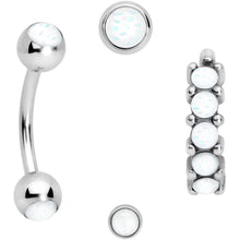 Load image into Gallery viewer, 16G Clear Orb Septum Labret Cartilage Tragus Set of 4
