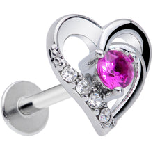 Load image into Gallery viewer, 16G 5/16 Clear Pink Gem Heart Valentines Day Labret Monroe Tragus
