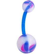 Load image into Gallery viewer, Blue White Purple Swirl Bioplast Belly Ring
