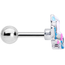 Load image into Gallery viewer, 16G 1/4 Pink White Geology Cartilage Tragus Earring
