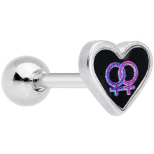 Load image into Gallery viewer, 16G 1/4 Lesbian Love Heart Cartilage Tragus Earring
