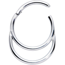 Load image into Gallery viewer, 16G 3/8 Grade 23 Titanium Double Loop Hinged Septum Clicker
