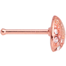 Load image into Gallery viewer, 20G 1/4 Clear Gem Rose Gold Tone Shell Nose Bone
