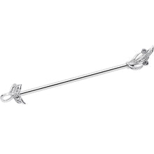 Load image into Gallery viewer, 14G Clear Gem Elegant Swirl Industrial Barbell 38mm
