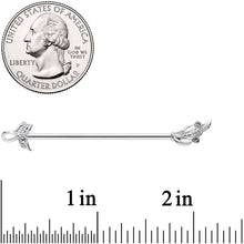 Load image into Gallery viewer, 14G Clear Gem Elegant Swirl Industrial Barbell 38mm
