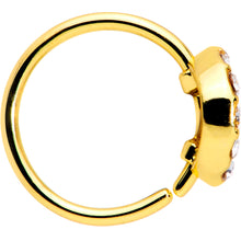 Load image into Gallery viewer, 20G 5/16 Clear Gem Gold Tone Peace Sign Nose Hoop
