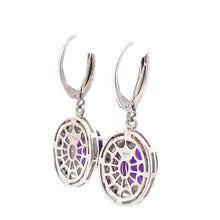 Load image into Gallery viewer, .38ct Amethyst Diamond Dangle Earrings Sterling Silver
