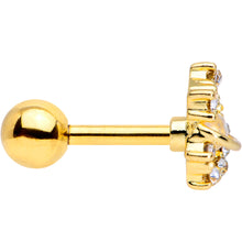 Load image into Gallery viewer, 16G 1/4 Clear Gem Gold Tone Saturn Moon Cartilage Tragus Earring
