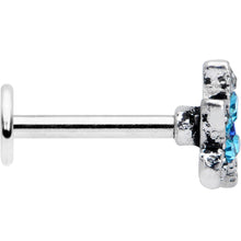 Load image into Gallery viewer, 16G 5/16 Aqua Blue Gem Starfish Labret Monroe Tragus
