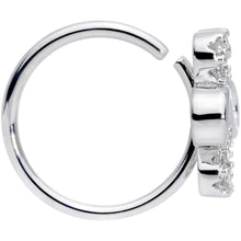 Load image into Gallery viewer, 20G 5/16 Clear Gem Heart Shamrock St Patricks Day Nose Hoop
