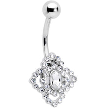 Load image into Gallery viewer, Clear Gem Retro Rosette Belly Ring
