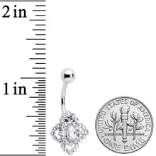 Load image into Gallery viewer, Clear Gem Retro Rosette Belly Ring

