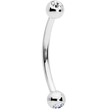 Load image into Gallery viewer, 16G 1/2 Clear Gem Ball End Curved Barbell
