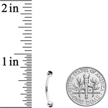 Load image into Gallery viewer, 16G 1/2 Black Gem Ball End Curved Barbell
