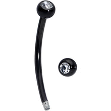 Load image into Gallery viewer, 16G 9/16 Clear Gem Ball End Black Curved Barbell
