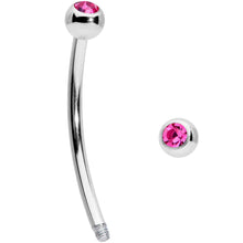 Load image into Gallery viewer, 16G 9/16 Pink Gem Ball End Curved Barbell
