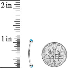 Load image into Gallery viewer, 16G 5/8 Aqua Gem Ball End Curved Barbell
