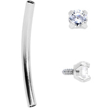 Load image into Gallery viewer, 16G 9/16 Clear CZ Gem End Curved Barbell
