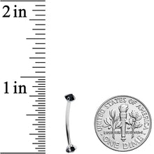 Load image into Gallery viewer, 16G 9/16 Black CZ Gem End Curved Barbell
