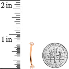 Load image into Gallery viewer, 16G 9/16 Clear CZ Gem End Rose Gold Tone Curved Barbell
