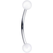 Load image into Gallery viewer, 16G 9/16 White Glow in the Dark Ball End Curved Barbell
