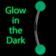 Load image into Gallery viewer, 16G 9/16 White Glow in the Dark Ball End Curved Barbell
