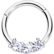 Load image into Gallery viewer, 16G 5/16 Clear CZ Gem Trio Hinged Segment Ring
