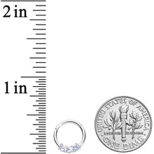 Load image into Gallery viewer, 16G 5/16 Clear CZ Gem Trio Hinged Segment Ring
