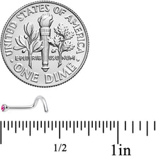 Load image into Gallery viewer, 18G Pink 2mm Grade 23 Titanium Press Fit Left Nose Ring Screw
