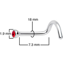 Load image into Gallery viewer, 18G Red 2mm Grade 23 Titanium Press Fit Left Nose Ring Screw
