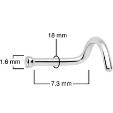 Load image into Gallery viewer, 18G Clear 1.5mm Grade 23 Titanium Press Fit Left Side Nose Screw
