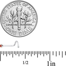 Load image into Gallery viewer, 20G Red 2mm Grade 23 Titanium Press Fit Left Side Nose Screw
