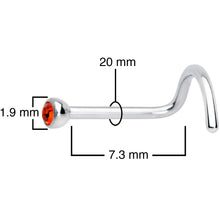 Load image into Gallery viewer, 20G Red 2mm Grade 23 Titanium Press Fit Left Side Nose Screw
