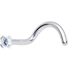 Load image into Gallery viewer, 18G 1/4 Clear 2mm CZ Gem Grade 23 Titanium Left Side Nose Screw
